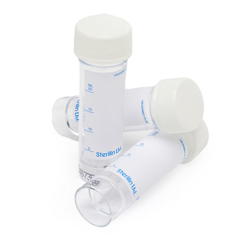 30ml Specimen Container with Plain Label (Pack 50)