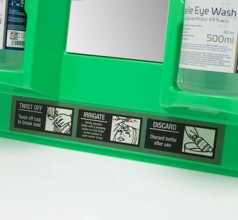 Blue Dot Eye Wash Station including 2 x 500ml Eye Wash Bottles