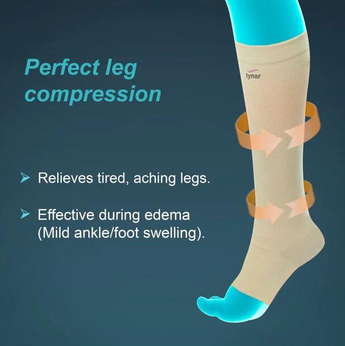 Tynor Compression Stocking Below Knee Classic (Pair) Size Medium