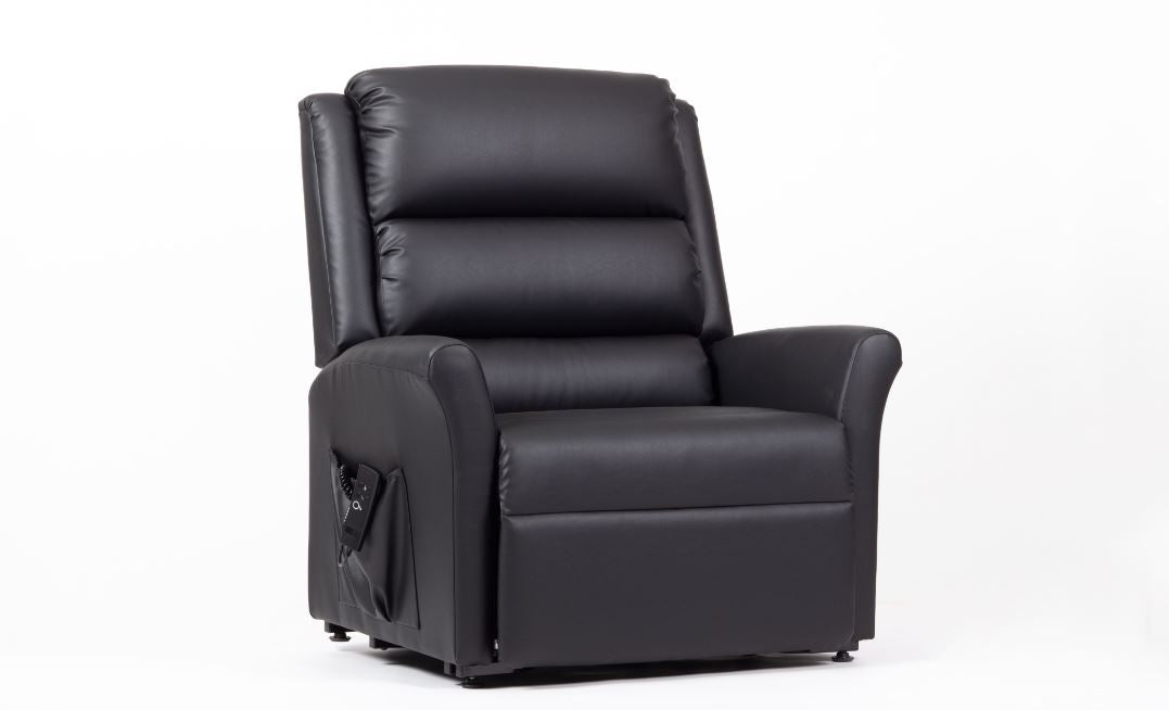 Alaska Extra Large AM-PVC Crib 5 Dual Motor Riser Recliner (Black)
