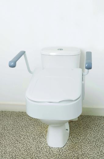 Raised Toilet Seat With Arms & Lid
