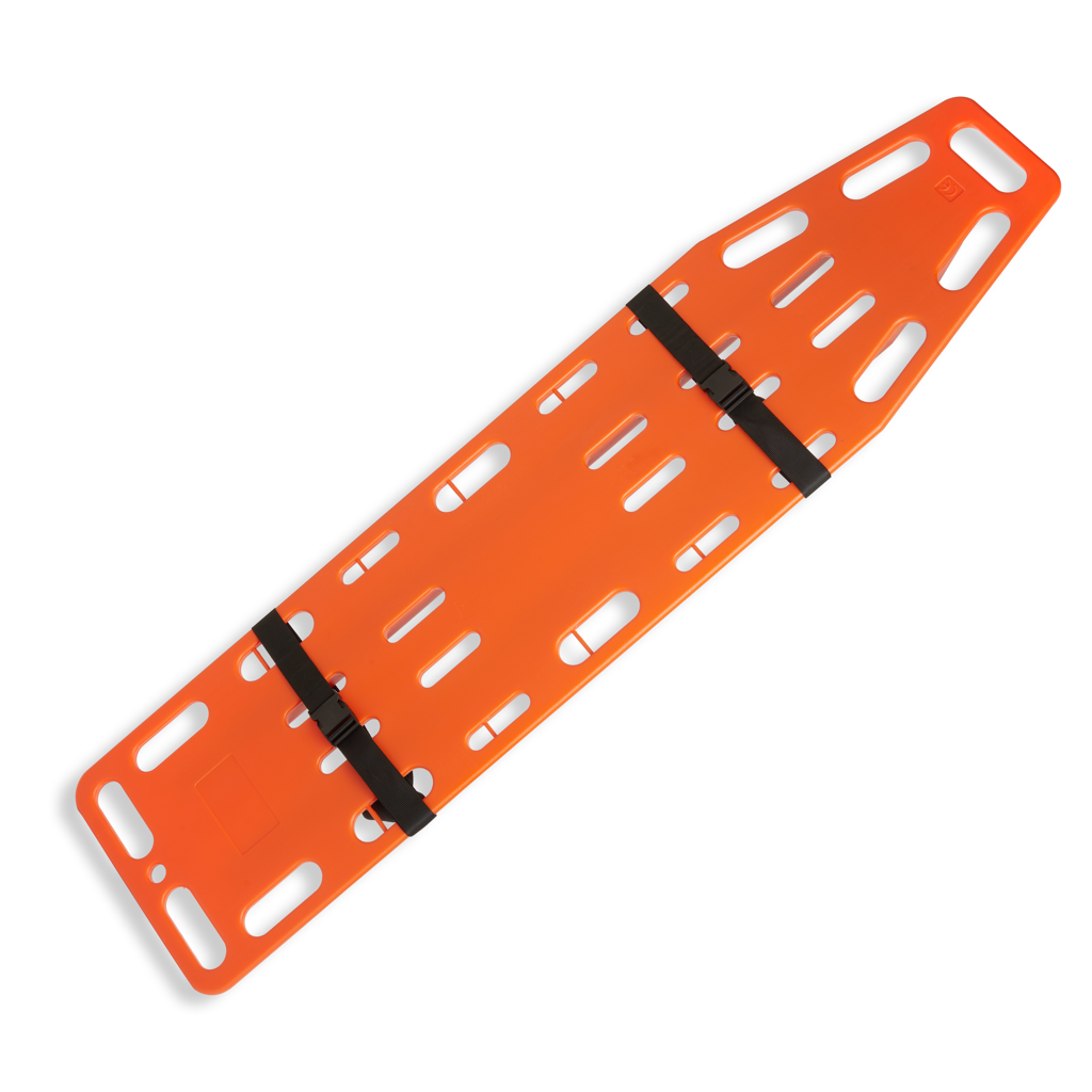 Orange Spinal Board with 3 Straps